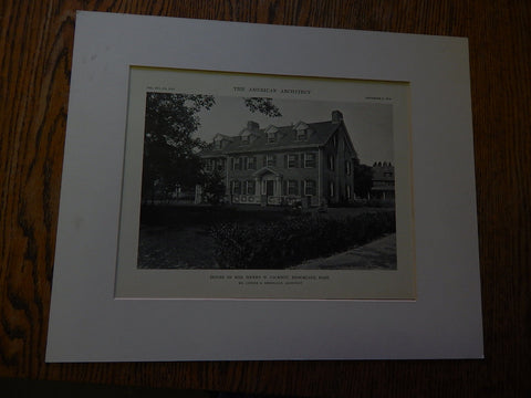 House of Mrs. Henry W. Jackson, Brookline, MA,Lithograph,1914. Greenleaf.