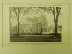 House of Mrs. N. V. L'Hommedieu, South Orange, NJ, 1914, Lithograph. Dillon, McLellan & Beadel.