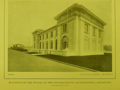 Indiana & Idaho Buildings, Panama-Pacific Expo., San Francisco, CA, 1914, Original Plan. Johnson, Wayland & Fennel.