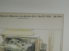 Mantel, Old Gov. Wentworth House, Portsmouth, NH. 1891. Original Plan.