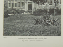 Fernwood School, Portland, OR, 1918, Lithograph. Lawrence & Holford.
