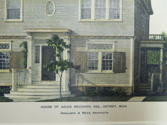 House of Julius Melchers, Esq., Detroit, MI, 1899. Colored Photograph. Donaldson & Meier.