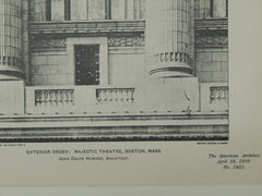 Exterior Order, Majestic Theatre, Boston, MA, 1903, Photogravure. Howard.