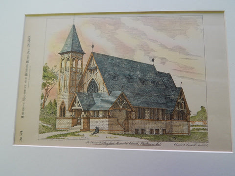 Bishop Whittington Memorial Church, Baltimore, MD 1883. Original Plan. Charles Cassell.
