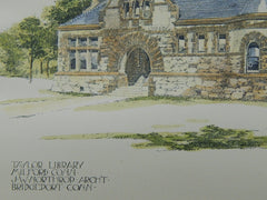 Taylor Library, Milford, CT, 1894, Original Plan. J. W. Northrup.