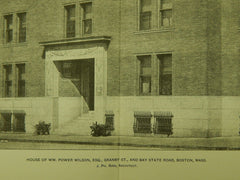 House of Wm. Power Wilson, Boston, MA, 1902, Lithograph. J. Ph. Rinn.