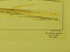 Design for Village Hall, Glen's Falls, NY, 1901, Original Plan. Blench & Yosh.