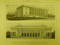 WV & Nevada Buildings, Panama-Pacific Exposition, San Francisco, CA, 1914, Original Plan.  F. J. de Longchamps