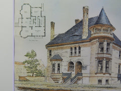 House for Chaplain Geo. P. Van Wyck, Washington DC, 1885. Original Plan. Hill.