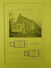 Rear View, House of Mrs. N. V. L'Hommedieu, South Orange, NJ, 1914, Lithograph. Dillon, McLellan & Beadel.