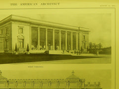 WV & Nevada Buildings, Panama-Pacific Exposition, San Francisco, CA, 1914, Original Plan.  F. J. de Longchamps