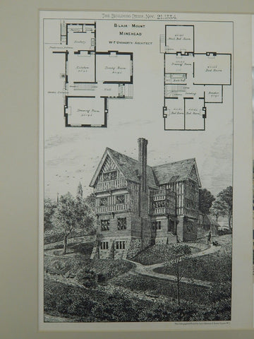 'Blair Mount' in Minehead, Somerset, England, UK, 1884. W.F. Unsworth.