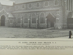 St. James Church, Long Branch, NJ, 1914, Lithograph. Brazer & Robb.