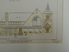 Central Baptist Church, Wayne, Delaware County, PA, 1902. Original Plan. Boyd & Boyd.