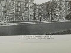 Lochby Court Apartments, Chicago, IL, 1916, Lithograph. Schmidt, Garden, Martin.