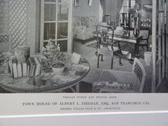 Town House Albert L. Ehrman, San Francisco, CA,#2, 1915. Willis Polk & Co.