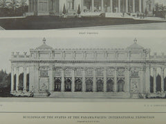 WV & Nevada Buildings, Panama-Pacific Exposition, San Francisco, CA, 1914, Original Plan.  F. J. de Longchamps