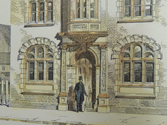 New Turkish Baths, Great Moor Street, Bolton, UK, 1891. Original Plan. Stones & Gradwell.