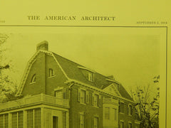 Rear View, House of Mrs. N. V. L'Hommedieu, South Orange, NJ, 1914, Lithograph. Dillon, McLellan & Beadel.