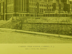 Camden High School, Camden, NJ, 1918, Lithograph. Paul A. Davis, 3rd.