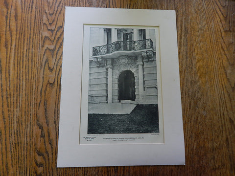 Entrance House of Charles H. Spencer, ESQ., St. Louis, MO,1901,Lithograph. Barnett, Haynes & Barnett.