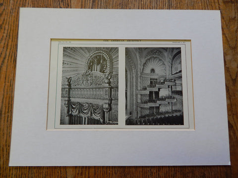 Orpheum Theatre: INTERIOR, Los Angeles, CA, Lithograph,1914. Mr. G. Albert Lansburgh.