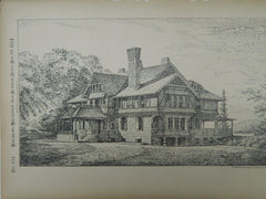 Shadow Farm, South Kingston, RI, 1884, Original Plan. Douglas Smyth.