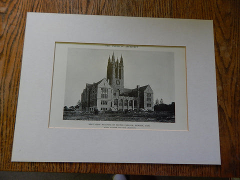 Recitation Bldg of Boston College, Exterior, Newton, MA, Lithograph,1914. Maginnis&Walsh.
