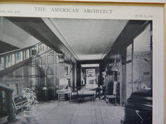 House of Dr. L.W. Mansur,  Hall & Exterior, Sherman,CA,1918, Lithograph. Morgan, Walls & Morgan