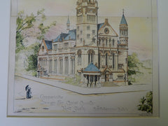Competitive Design for Christ Church, NY, 1889, Original Plan. Robertson.