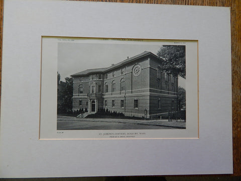 St. Joseph's Convent, Roxbury, MA, 1918, Lithograph. Charles R. Greco.