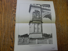 Detail Soldiers & Sailors Monument, Brooklyn, NY, 1902, Lithograph. Duncan.