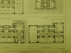 Competitive Design, Club-House of the Union Club, New York, NY, 1901, Orig. Plan. Donn Barber.