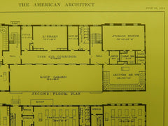 Science Building Floors, State Normal School, Los Angeles, CA, 1914, Orig. Plan. Allison&Allison