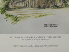 St. George's Church, Richmond, Philadelphia, PA, 1916, Original Plan. Walter H. Thomas.