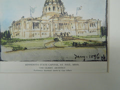 Minnesota State Capitol, St. Paul, MN, 1929, Original Plan. Cass Gilbert.
