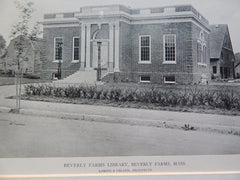 Beverly Farms Library,Beverly Farms, MA, 1918, Lithograph.  Loring & Leland.