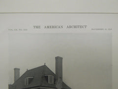 Alternate Exterior, House of E. E. Bartlett, Amagansett, NY, 1916, Lithograph. W.L. Bottomley.