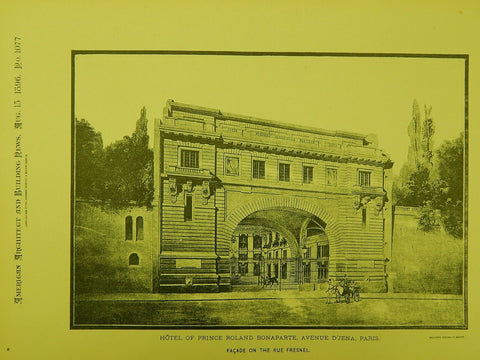 Hotel of Prince Roland Bonaparte, Paris, France, 1896. Original