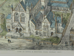 Congregational Church School & Minister's House in Bromley, Kent, England, 1880. John Sulman