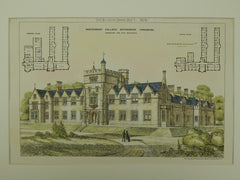 Independent College, Rotherham, Yorkshire, England, 1874. Habershon and Pite. Original