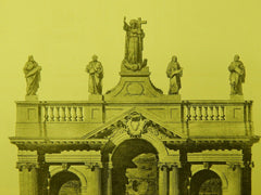 Elevation, Roman Catholic Church, New York, NY, 1902, Lithograph. Elliott Lynch.