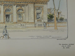 US Post Office, Clinton, IA, 1901, Original Plan. James Knox Taylor.