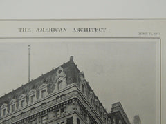 Exterior, Hotel Oregon, Portland, OR, 1914, Lithograph. Doyle, Patterson & Beach.