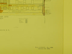 Transverse Section, Squadron CNGNY Armory, Brooklyn, NY, 1906, Original Plan. Pilcher & Tachau.
