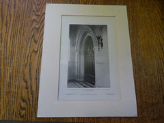 Doorway, Rogers Memorial Church, Fairhaven, MA,1905, Lithograph. Charles Brigham.