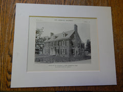 House of Mr. Franklin A. Snow, Exterior, Brookline,MA, 1914,Lithograph. Benjamin Proctor, Jr.