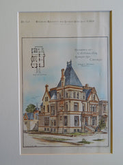 Residence of C.T. Yerks, Esq., Michigan Ave., Chicago,IL, 1884, Original Plan.Burling & Whitehouse