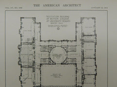 Floors, Recitation Bldg, Boston College, Newton, MA, 1914, Original Plan. Maginnis&Walsh.
