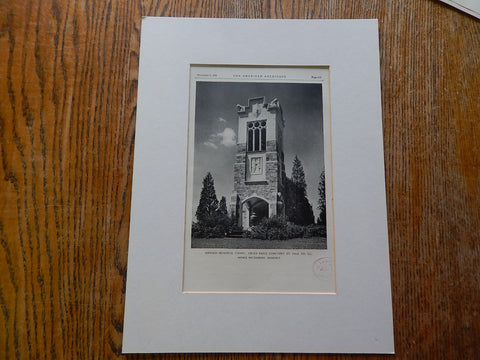 Hippach Memorial Chapel,Green Ridge Cemetery,Du Page Co.ILL.,#2,1928, Lithograph. Arthur Woltersdorf.